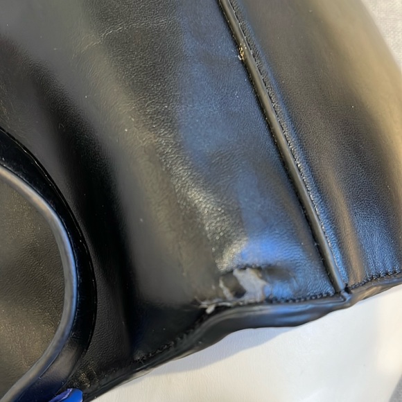 Blue Suede, Black and Cream Trapeze Bag - Picture 15 of 17